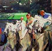 At the Corner    oil on canvas   40 x 40 cm     