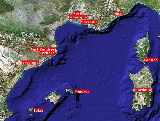 Languedoc sailing guide : distances